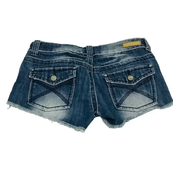 RSQ Cabo Cut-off Distressed Jean shorts Size 3 - Picture 7 of 7